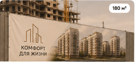 Баннерная сетка на стройограждении