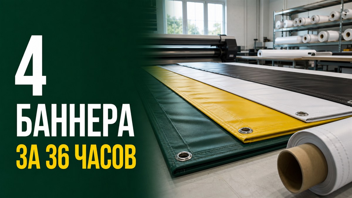 Четыре баннера 3×6 изготовлены за 36 часов