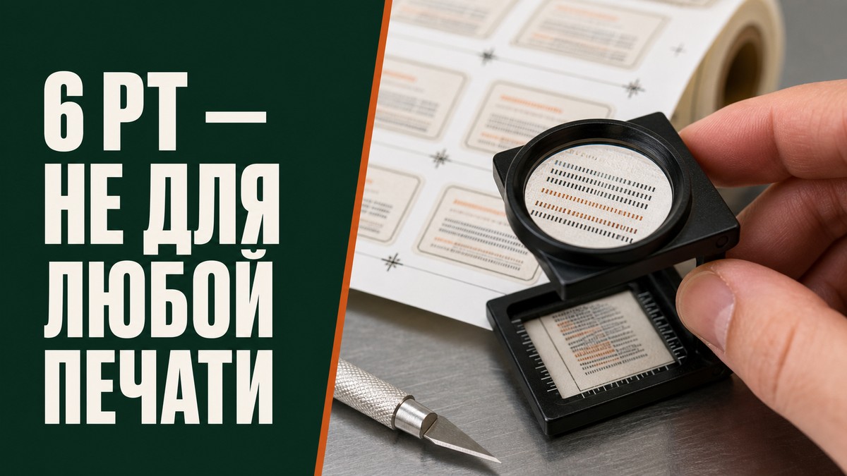 Проверка мелкого шрифта 6 pt на этикетках