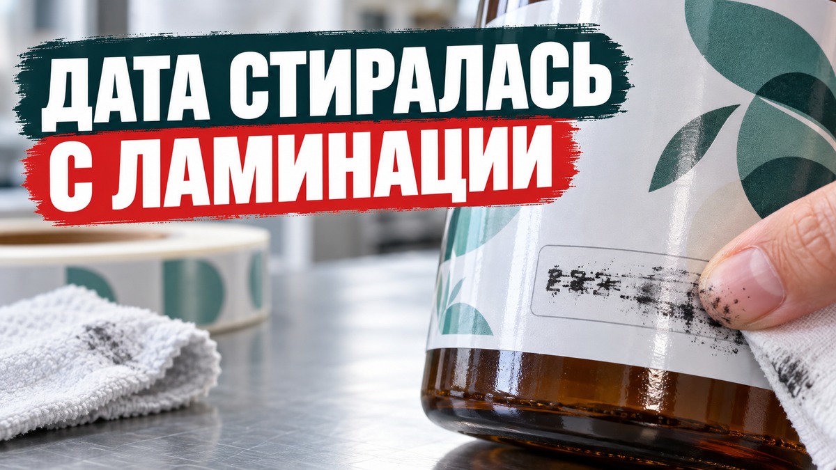 Дата партии стирается с ламинированной этикетки на упаковке