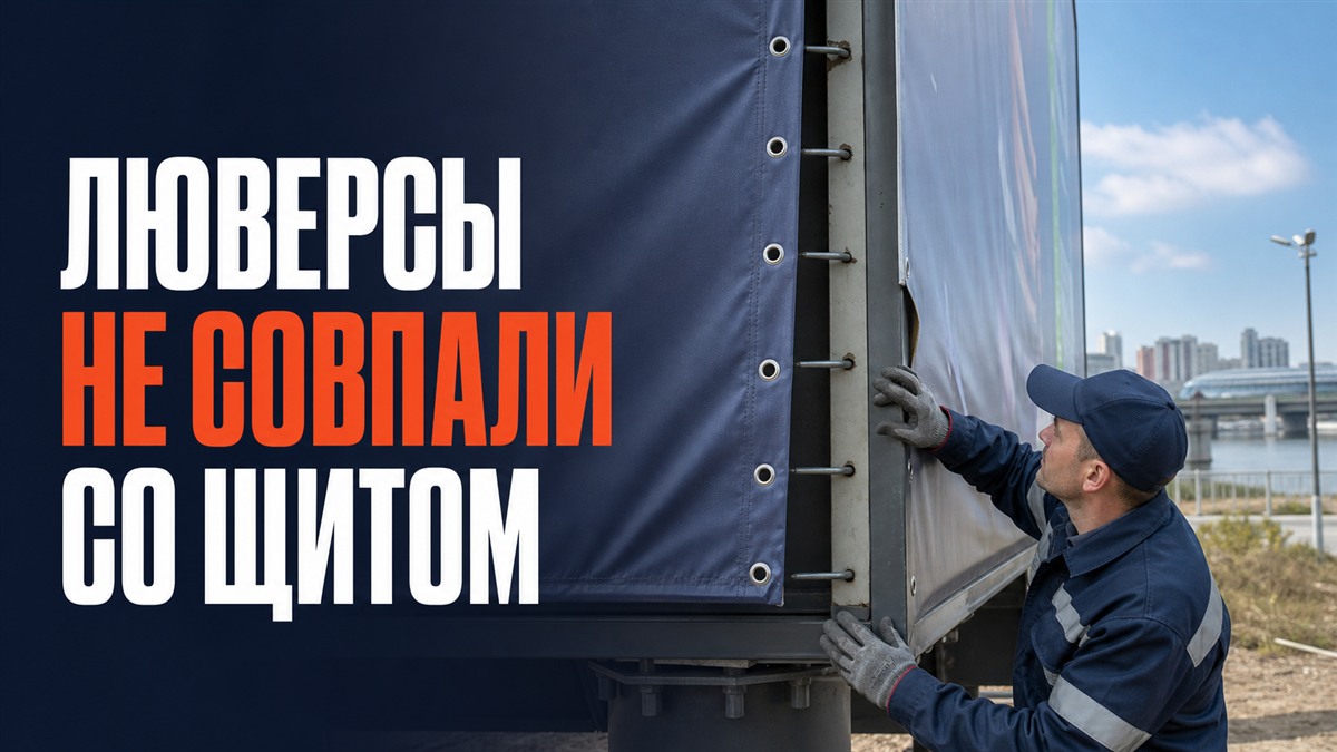 Люверсы баннера не совпадают с крепёжными точками рекламного щита